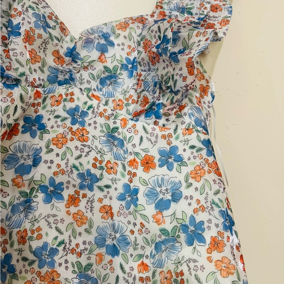 Wildfox Sydney top Snow White Floral Ruffle Blouse Womens top Sz L - Picture 8 of 11